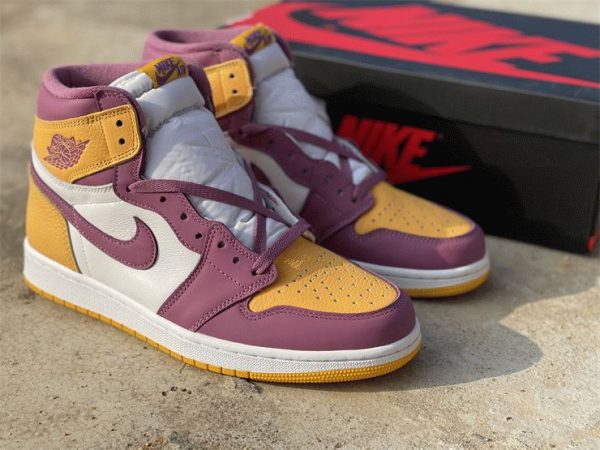 Brotherhood Jordan 1 High University Gold Purple for sale