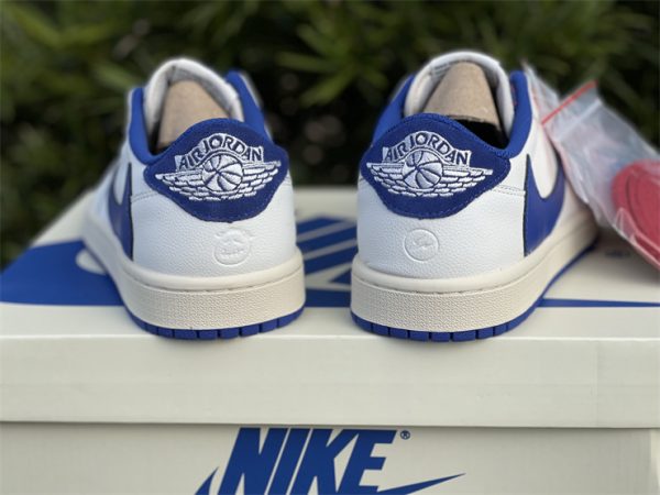 Jordan 1 Low x Travis Scott x Fragment White Royal Blue heel