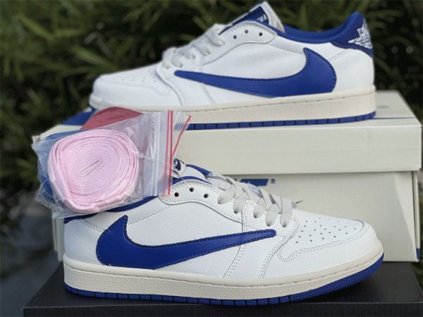 Jordan 1 Low x Travis Scott x Fragment White Royal Blue panling