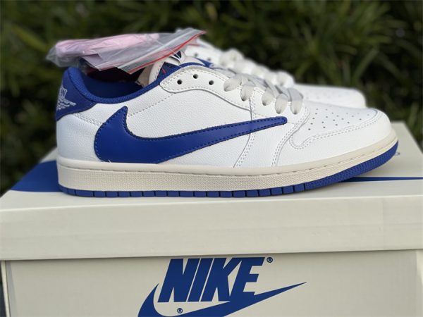 Jordan 1 Low x Travis Scott x Fragment White Royal Blue shoes