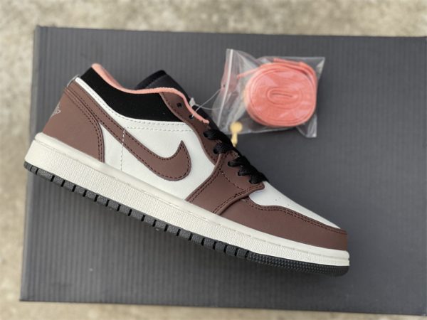 Light Chocolate Air Jordan 1 Low lateral side