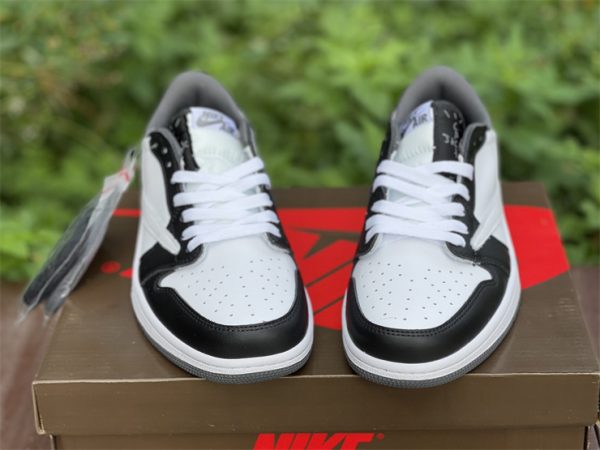 Travis Scott x Air Jordan 1 Low Black White Grey front