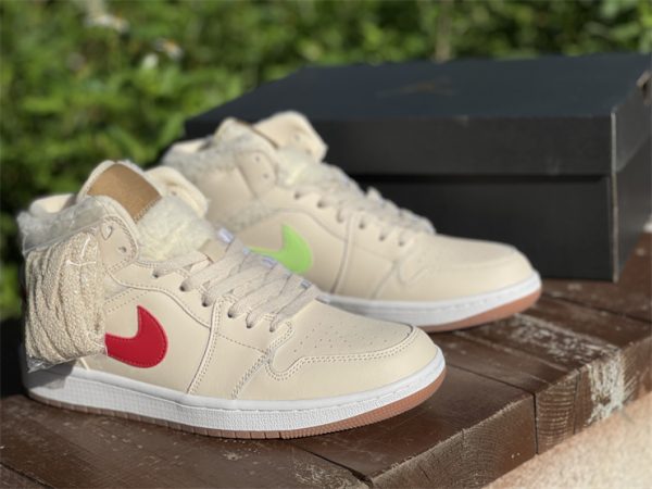 where to buy Air Jordan 1 Mid Fleece Linings Pearl White