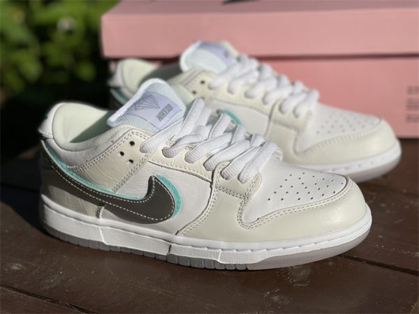 SB Dunk Low x Diamond Supply Co Diamond White swoosh