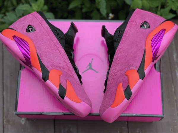 Shocking Pink Jordan 14 Retro Low shoes