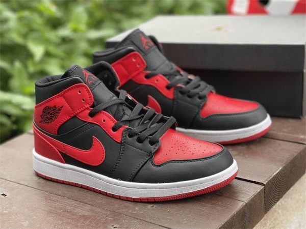 Air Jordan 1 Mid Black Red Bred sale online