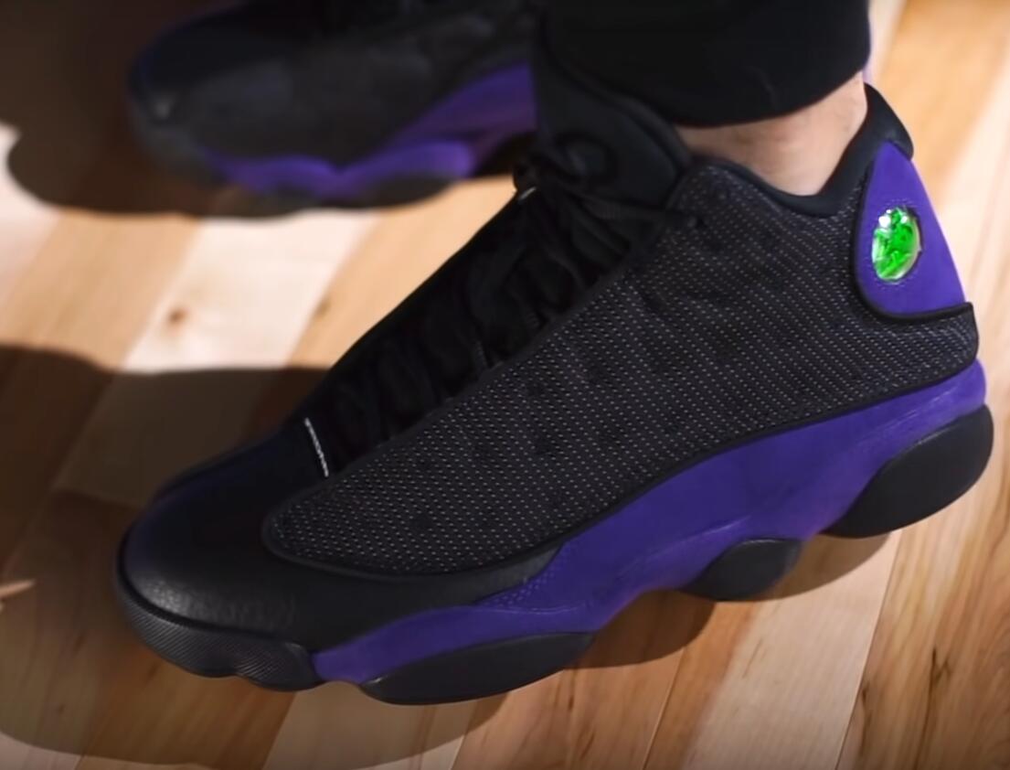 Air Jordan 13 Court Purple on feet