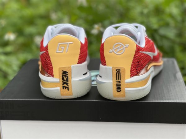 Air Zoom G.T. Cut White University Red Yellow heel