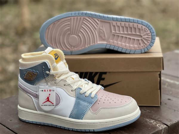 Air Jordan 1 Zoom CMFT Corduroy Fog And Pink Oxford