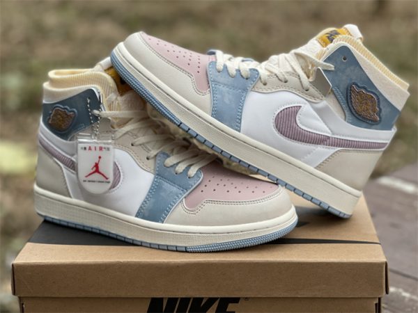 Air Jordan 1 Zoom CMFT Corduroy Fog And Pink Oxford sneaker