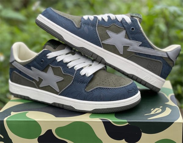 StaSolebox Bathing Ape Bape Camo Green Nave Blue panling