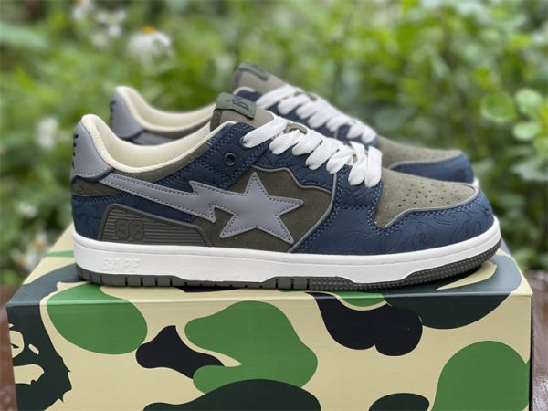 shop StaSolebox Bathing Ape Bape Camo Green Nave Blue