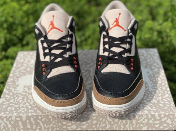 Air Jordan 3 Desert Elephant front rush orange logo