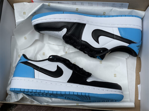 Air Jordan 1 Low OG UNC White Dark Powder Blue close look