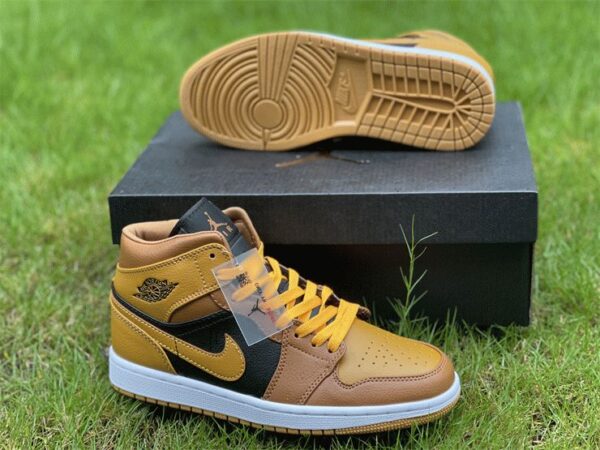 Air Jordan 1 Mid University Golden Yellow shoes