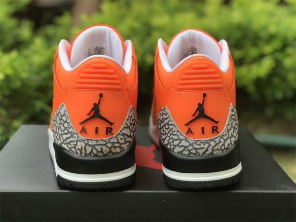 Air Jordan 3 III Bright Orange Cement back heel