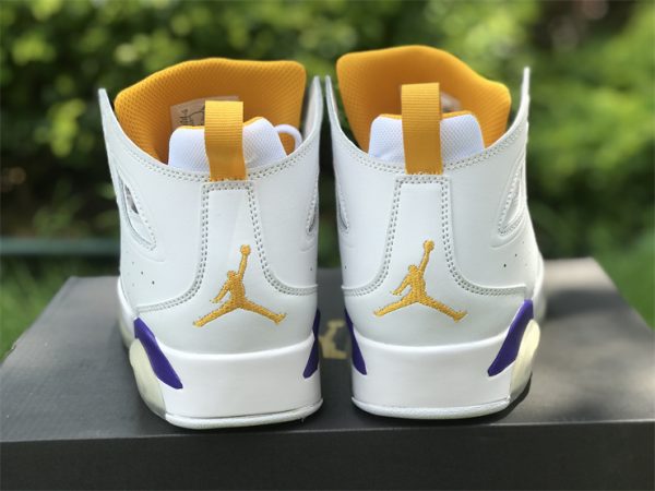 Jordan Flight Club 91 Lakers White Court Purple heel