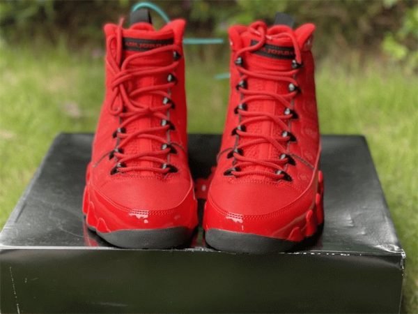 2022 Air Jordan 9 Chile Red Black shoelace