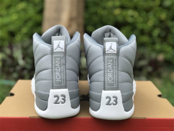 Air Jordan 12 Stealth White-Cool Grey back heel