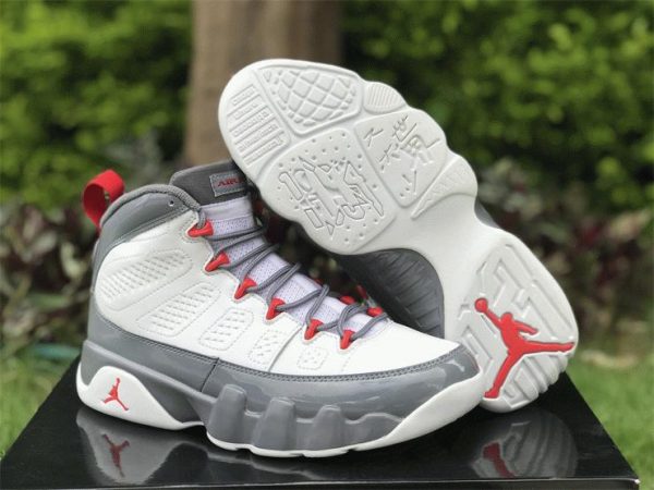 Air Jordan 9 Fire Red Red-Cool Grey