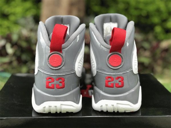 Air Jordan 9 Fire Red Red-Cool Grey Number 23 back heel