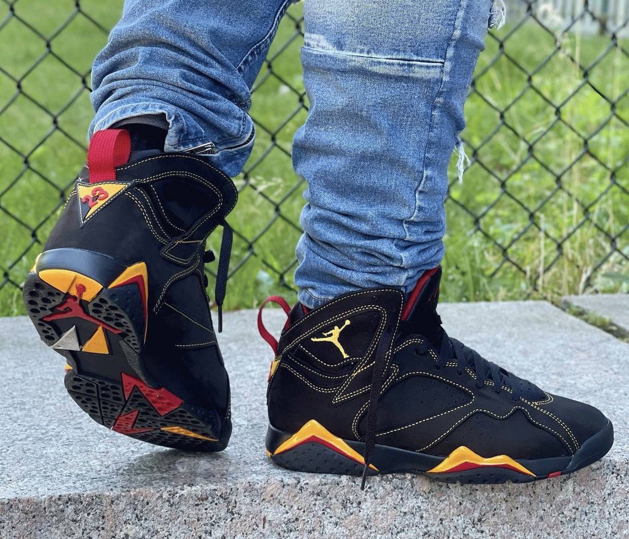 Jordan 7 Citrus on feet look