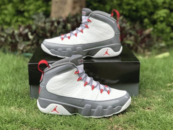 New Air Jordan 9 Fire Red Red-Cool Grey