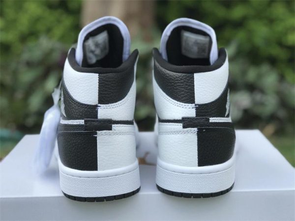 Air Jordan 1 Mid Split Black White back heel