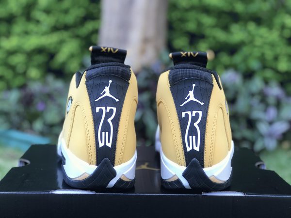 Air Jordan 14 Light Ginger Black-White 2022 heel