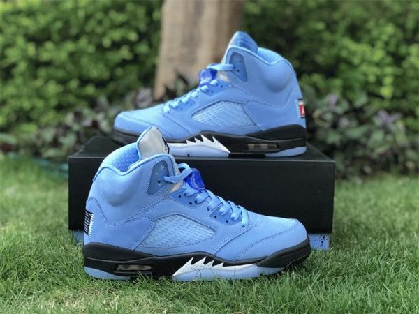 Air Jordan 5 SE UNC University Blue Black White shoes