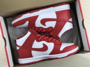 Nike Dunk High Championship White Red in box