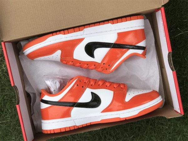 Nike Dunk Low White Orange Patent Halloween 2022 in box