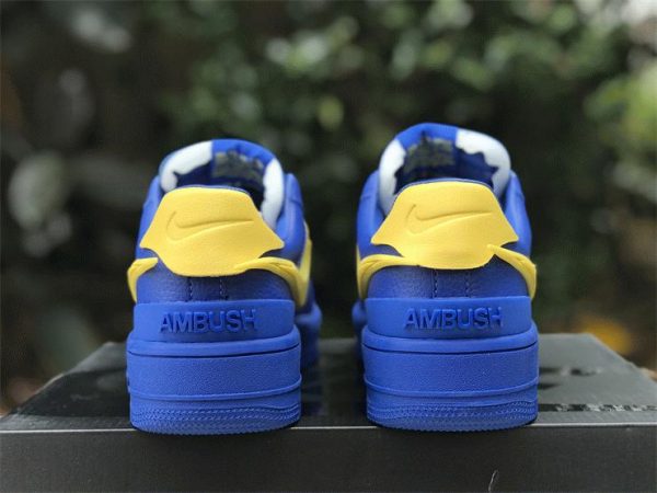 AMBUSH x Nike Air Force 1 Low Game Royal yellow back heel
