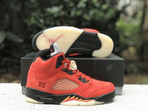 Air Jordan 5 Mars For Her Martian Sunrise Black-Fire Red shoes