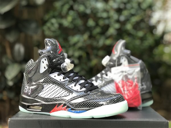 Air Jordan 5 Retro Black Clear Transformers OPS with extra shoelaces