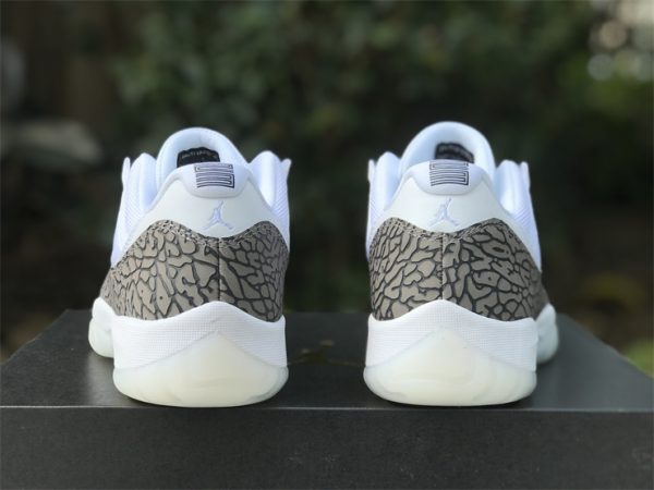 Air Jordan 11 Low Cement Grey Elephant jumpman logo