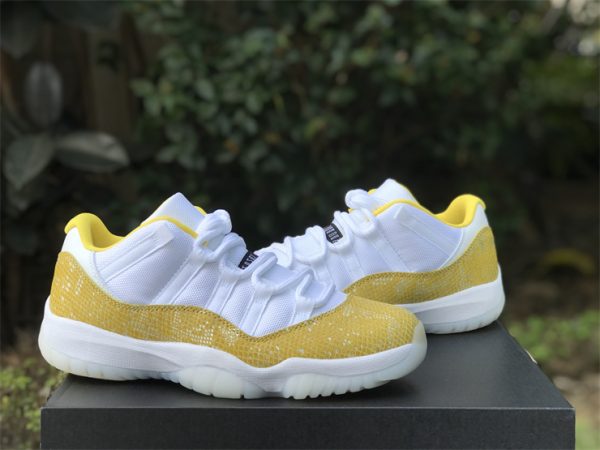 Air Jordan 11 Low White Yellow Snakeskin