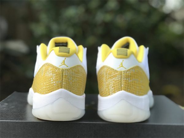 Air Jordan 11 Low White Yellow Snakeskin gold