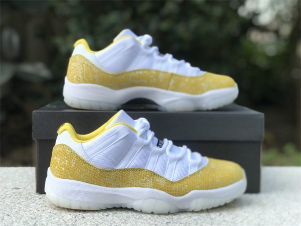 Air Jordan 11 Low White Yellow Snakeskin shoes