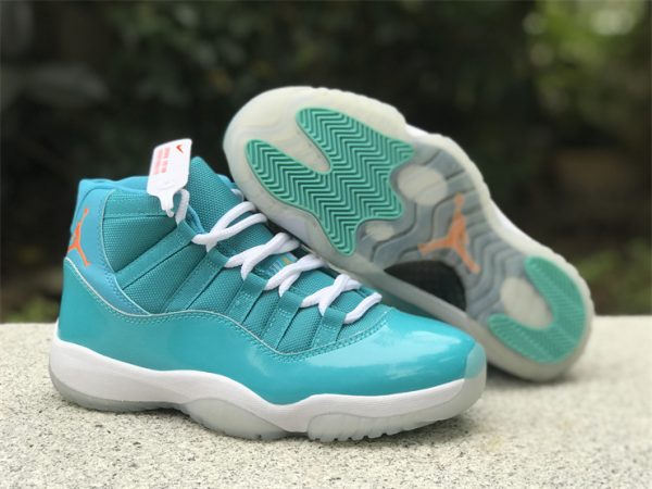 Air Jordan 11 Retro South Coast Lake Blue orange jumpman