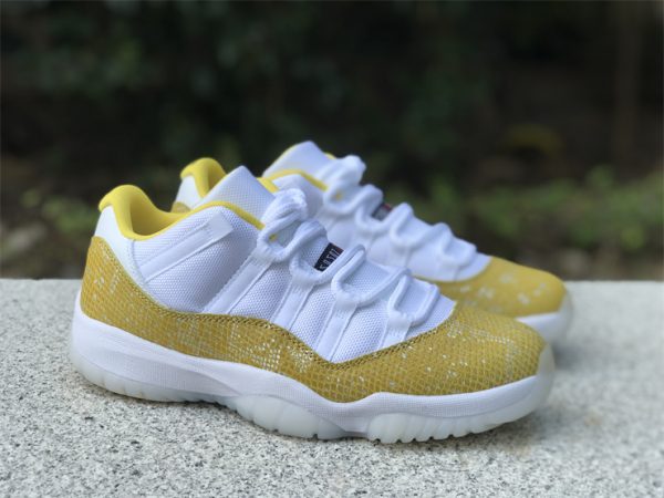 cheap Air Jordan 11 Low White Yellow Snakeskin