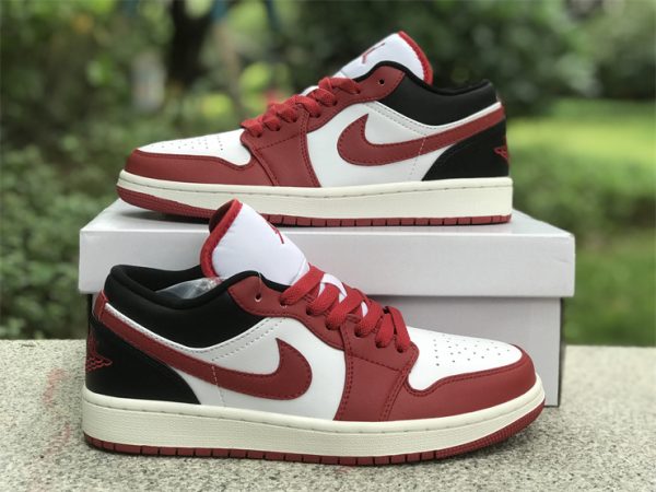 New Air Jordan 1 Low White Black Sail Gym Red 2023