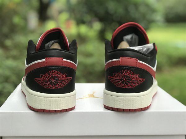 Air Jordan 1 Low White Black Sail Gym Red wings back