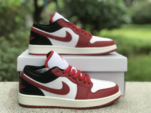 cheap Air Jordan 1 Low White Black Sail Gym Red