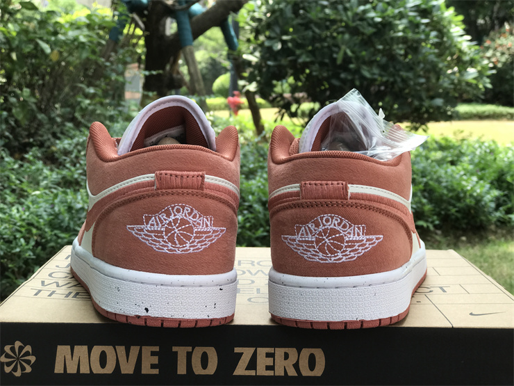 Air Jordan 1 Low SE Peach Canvas Orange Pinkish back heel